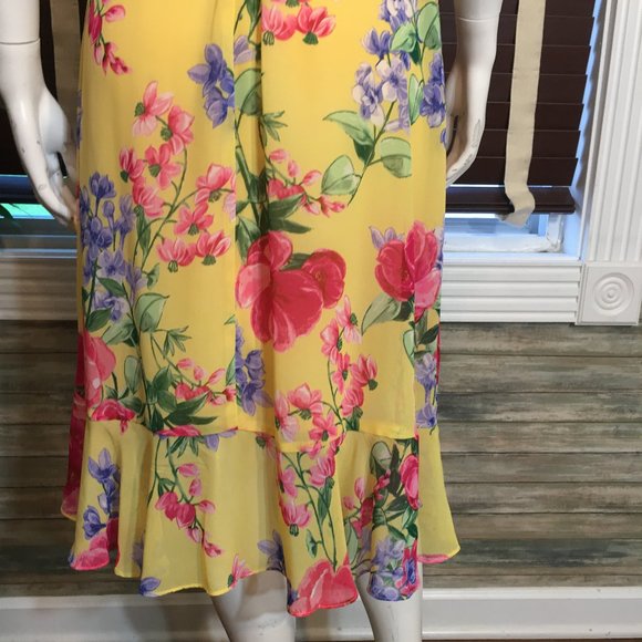 JESSICA HOWARD YELLOW FLORAL DRESS SIZE 6 - Picture 11 of 14